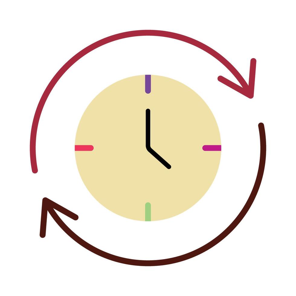 Time Cycle and History Concept with Clock and Rotating Arrows Icon vector