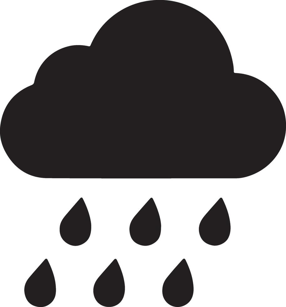 weather icon of a cloud and rain with a cloud computing symbol vector