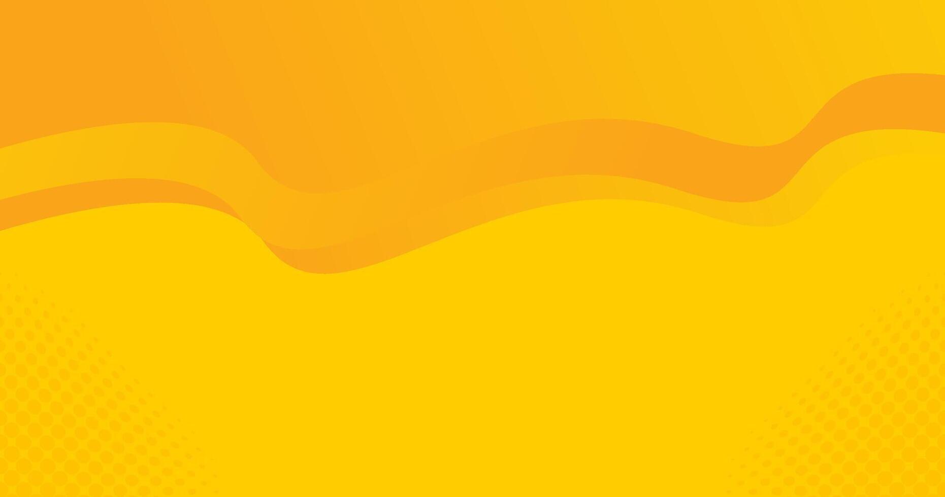 Abstract Yellow Background with Wavy and Dotted Design Elements vector