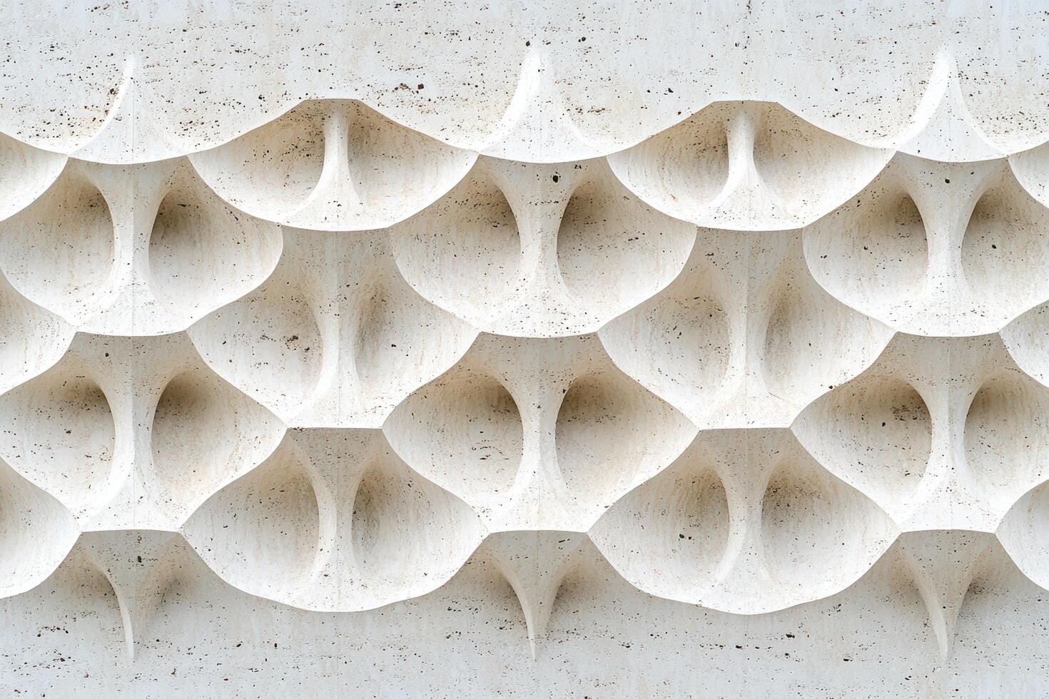 Unique textured wall design featuring geometric patterns in neutral colors photo