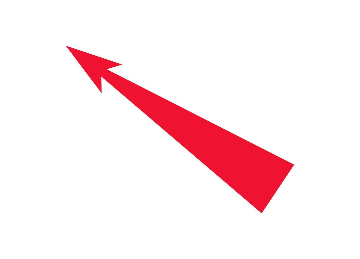 Dynamic red arrow symbolizing attack strategy and directional force in tactical movements vector