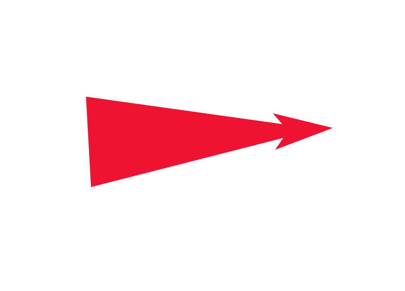 Dynamic red war arrow with bold design representing strategy, attack, and tactical movement vector