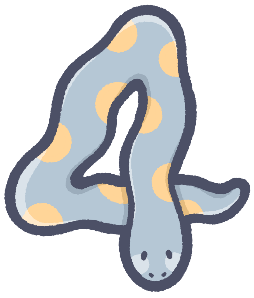 polca ponto serpente dentro número quatro png