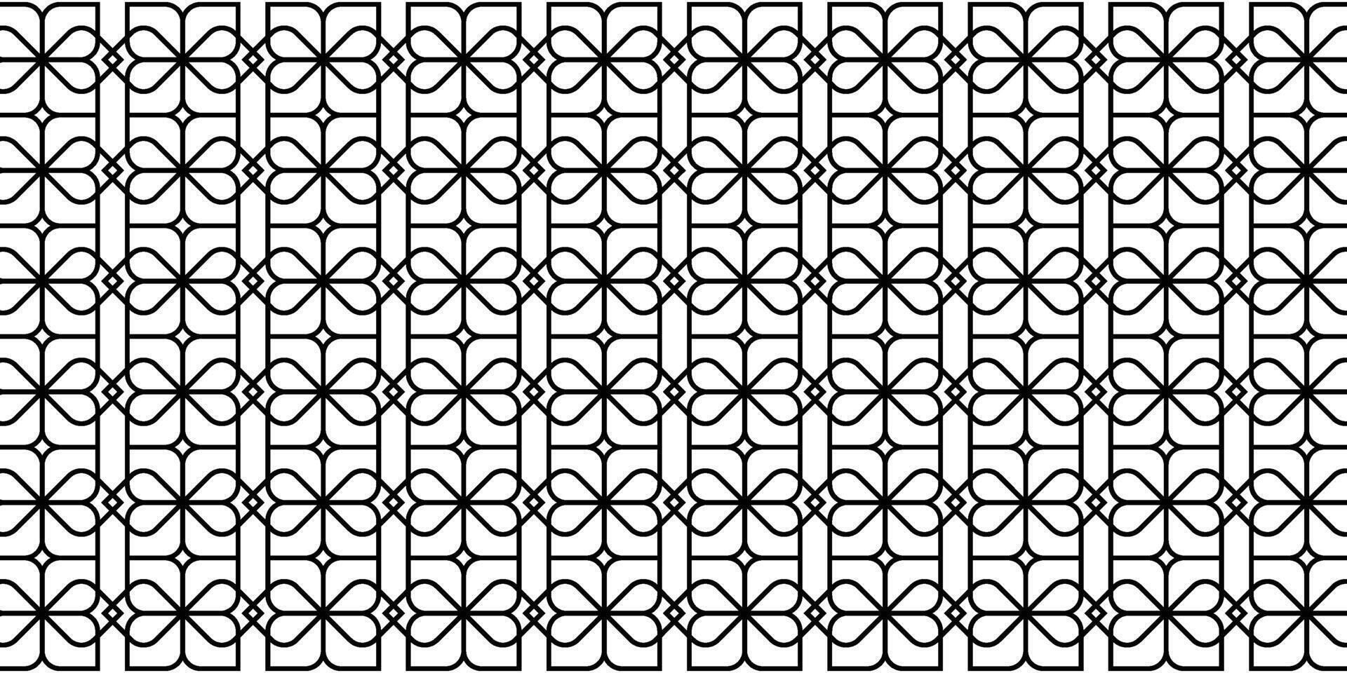 Intricate black and white geometric pattern with repeating oval and vertical elements vector