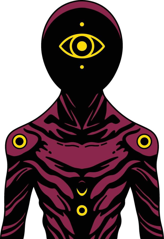 Mysterious Entity with Third Eye vector