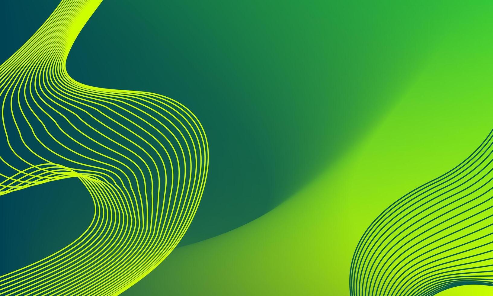 Modern abstract aesthetic green gradient background with flowing curved shapes vector