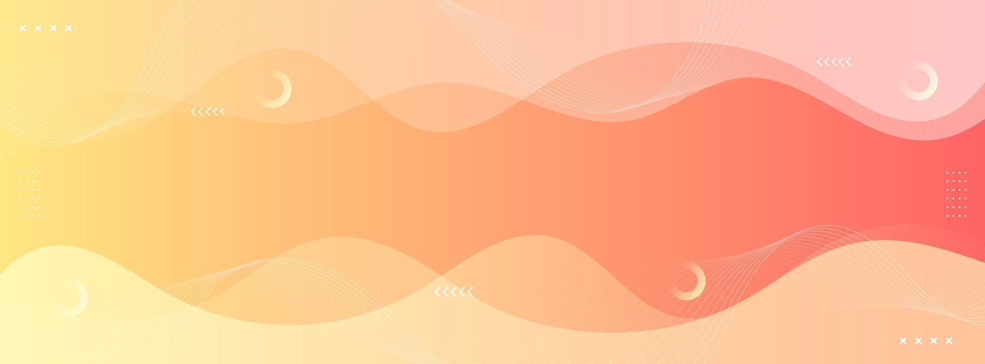 Abstract gradient background with smooth orange waves, modern and elegant style. vector