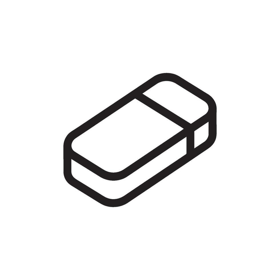 Illustration of a Simple Eraser Icon for Correcting Mistakes, Providing a Clean and Professional Design for Creative Projects vector