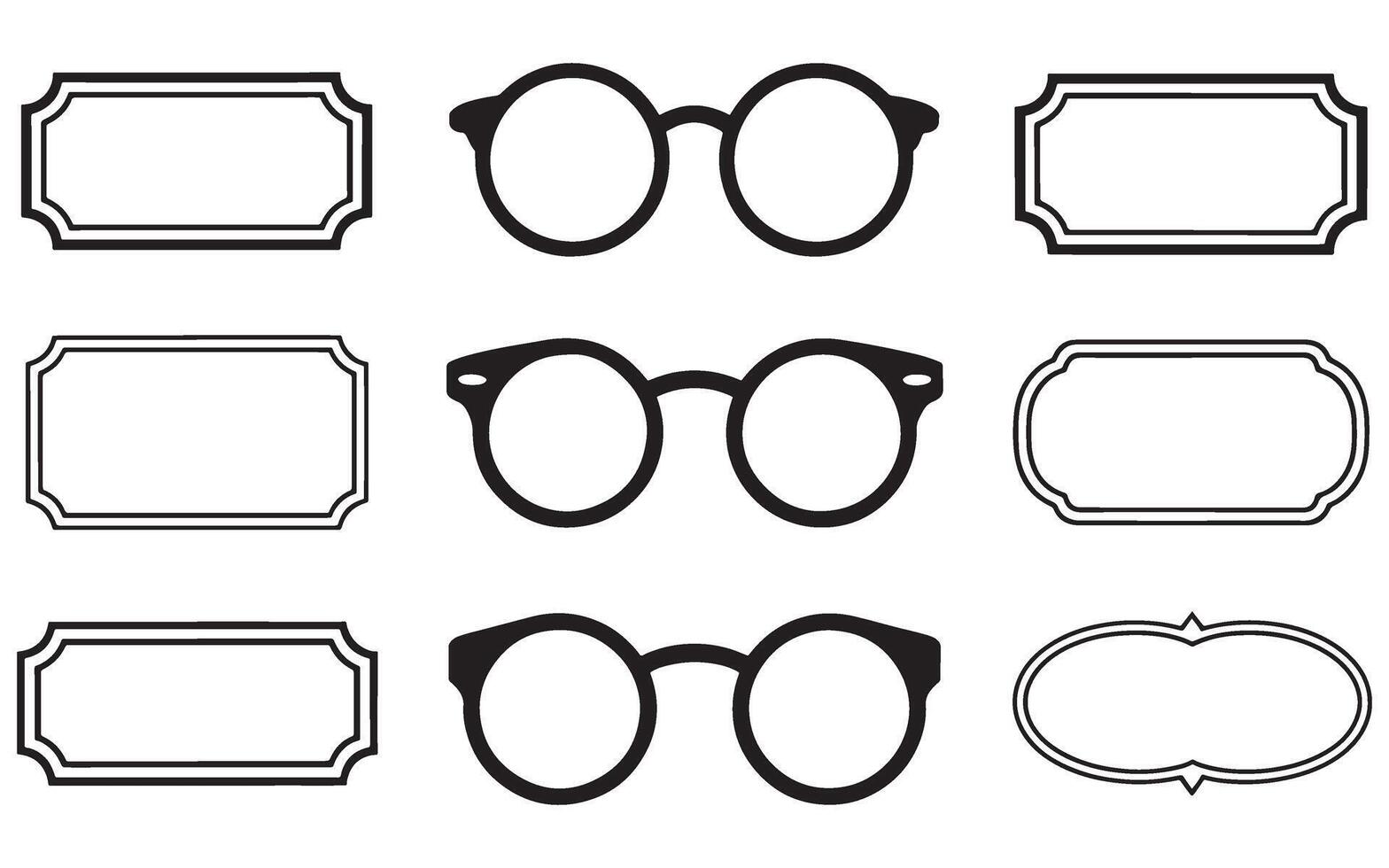 Elegant Frames and Stylish Glasses A Collection for Design Projects and Creative Applications vector