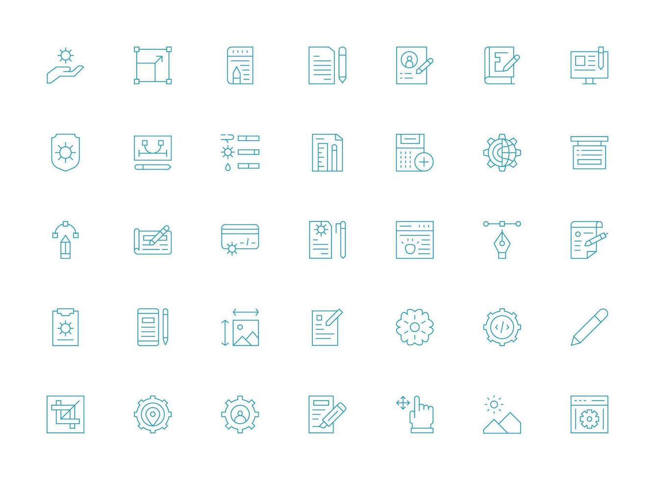 Light Line Style Modify Icons with 35 Vectors