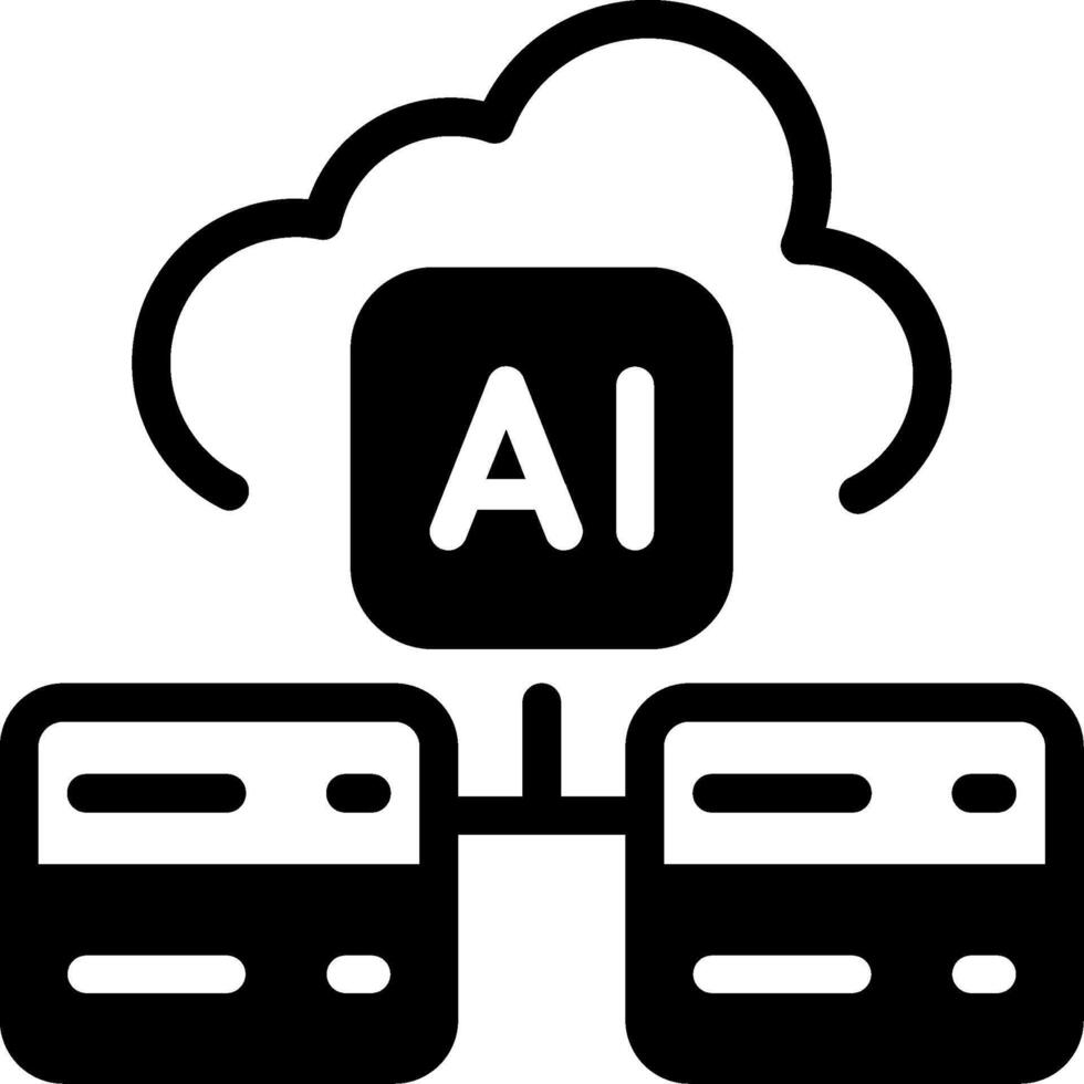 AI Hosting Semi Solid Icon vector