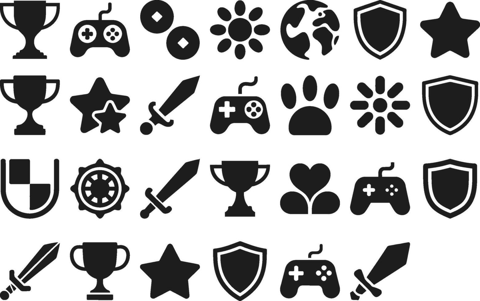 Game Icons UI Assets for App Development vector