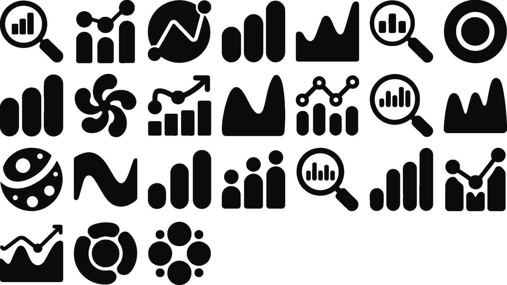 Powerful Data Visualization Icons Chart Graph Symbols vector