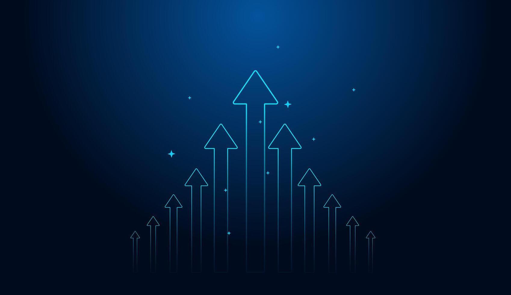 A modern Arrows line chart set against a minimalist background, Arrows depicting a strong and consistent upward trajectory. illustration vector