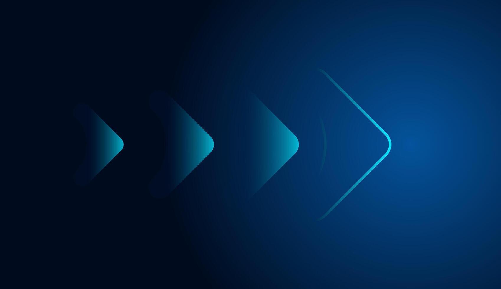 A series of rightward-flowing arrows, gradually increasing in brightness and size as they move towards the light, symbolizing progress and acceleration toward vector