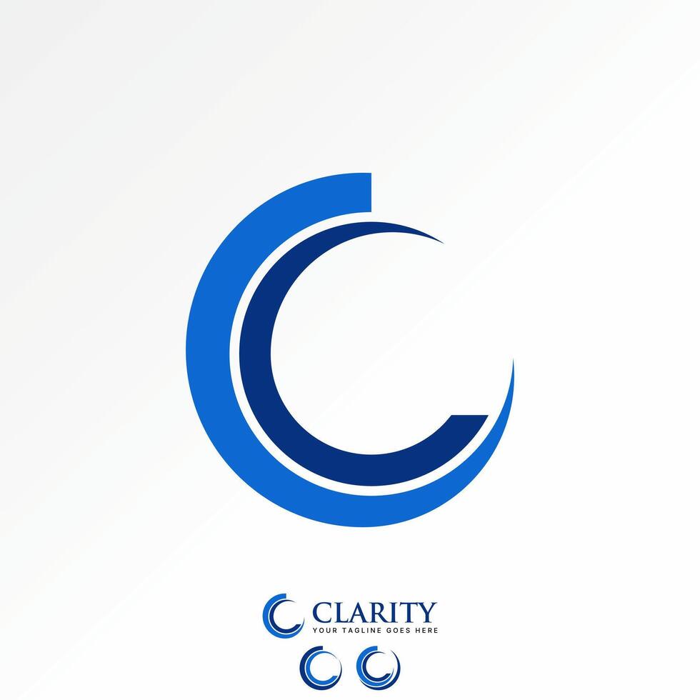 unique circle swoosh like initial C or CC font futuristic vector