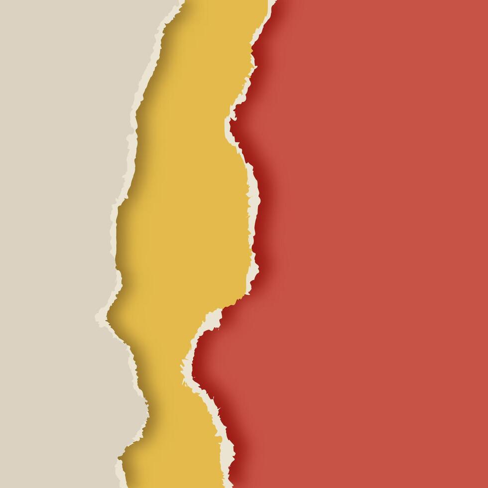 Abstract background with retro coloured torn paper design vector
