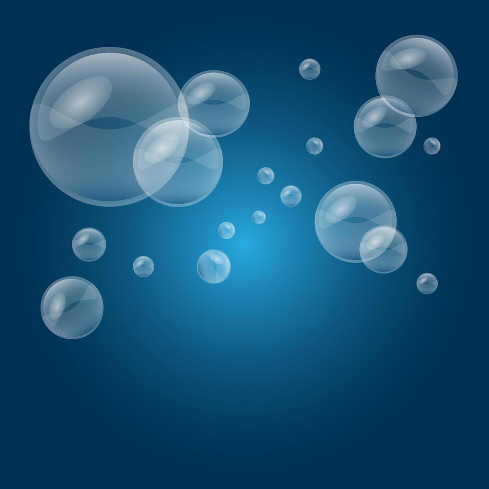 Water Bubbles splashes, soap foam frame on gradient background vector