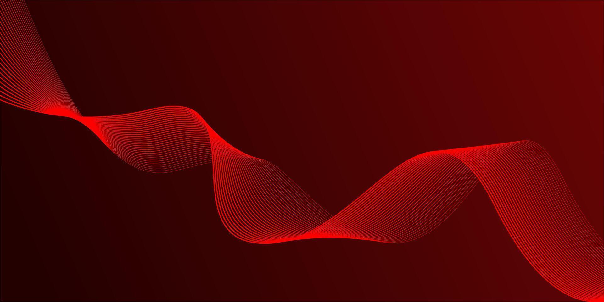 Abstract red gradient background with shining lines waves. modern background for banner, poster, cover, brochure,flyer,website vector