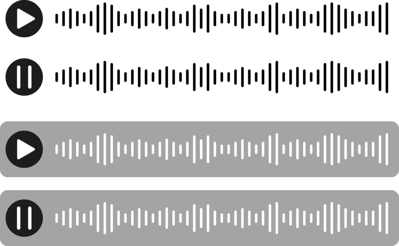 audio voice message. audio chat interface and record play bubble. podcasting or music player. microphone button and sound wave. equalizer rhythm symbol vector