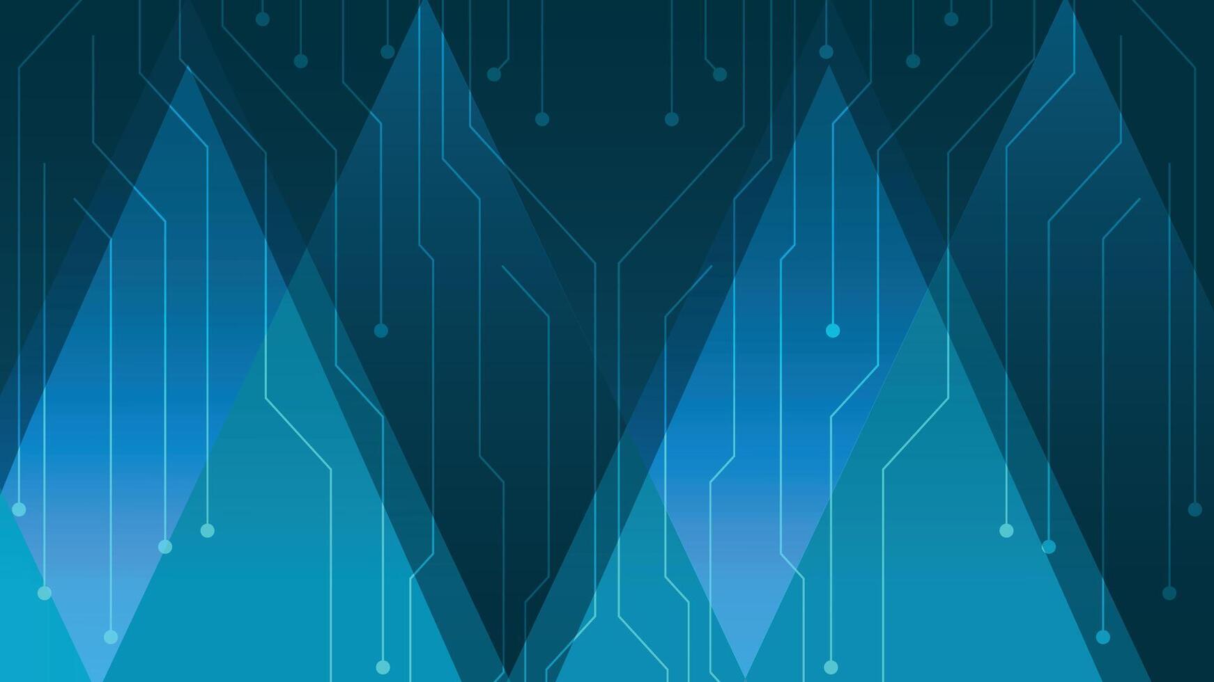 Modern abstract background featuring blue geometric shapes and digital circuit line patterns, perfect for technology projects, innovation themes, business, and digital design. vector