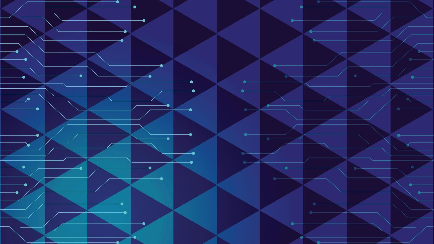 Abstract blue tech background with futuristic geometric patterns and digital circuit lines, ideal for technology themes, innovation projects, and digital design use. vector