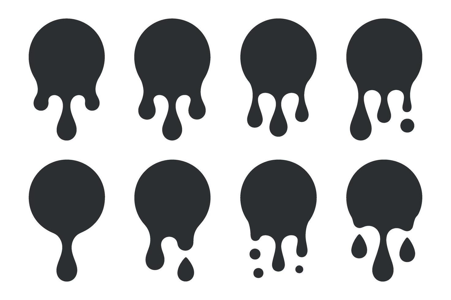 Dripping Paint Blob Set Illustration with Transparent Background for Creative Design Projects vector