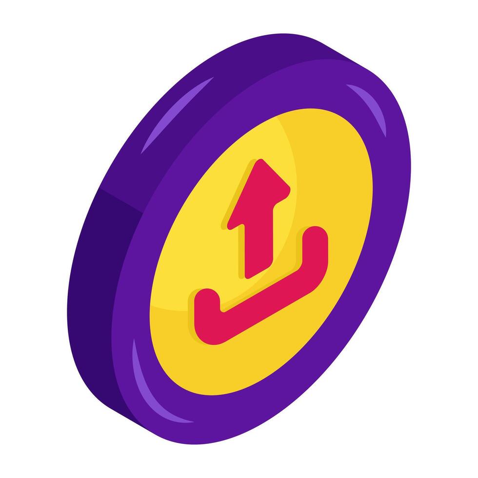 Modern style icon of upload file arrow vector