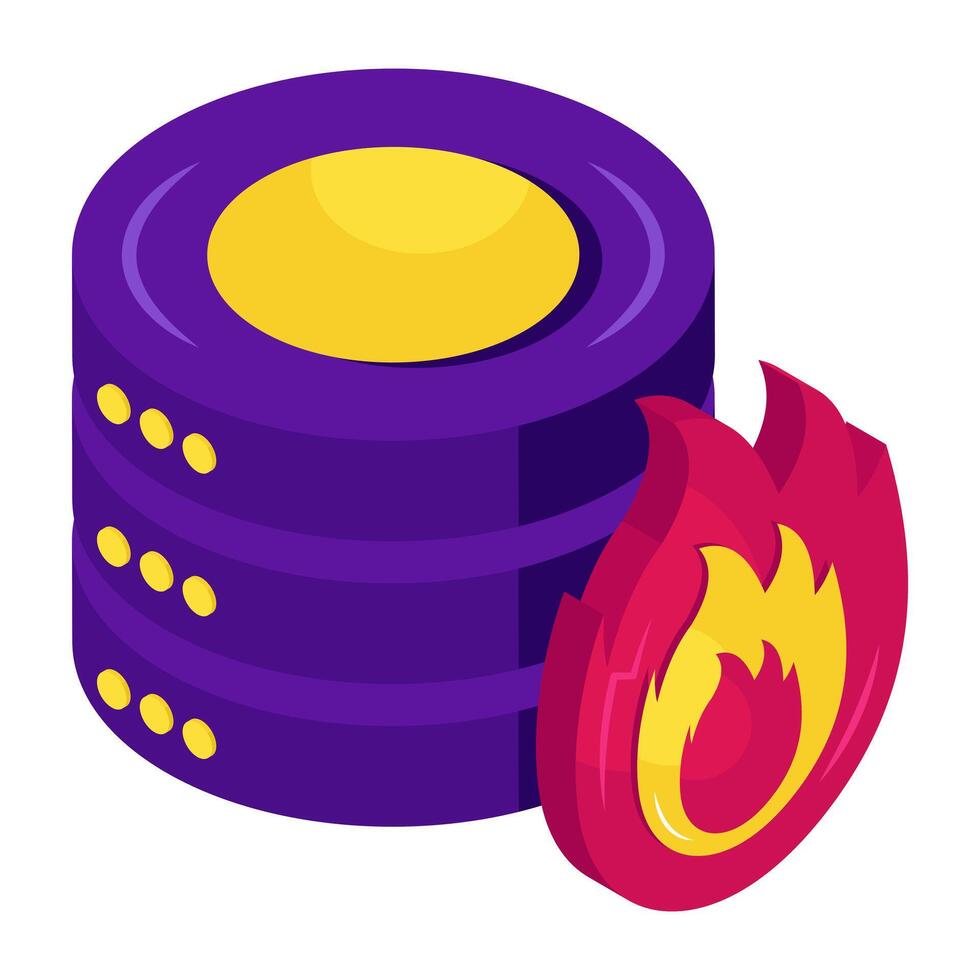 An icon isometric design of mobile server vector