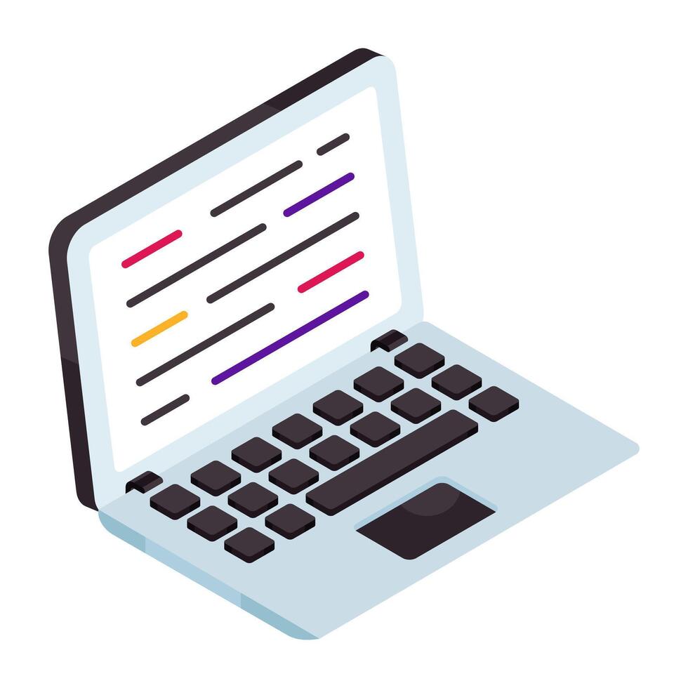 Unique isometric design icon of system coding vector