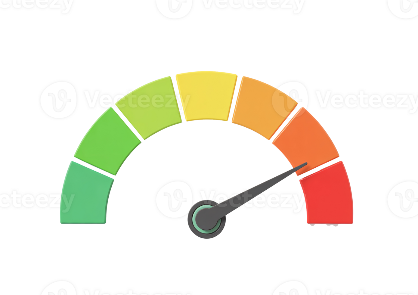 3d icon of colorful speedometer gauge with arrow showing average level isolated on transparent background png