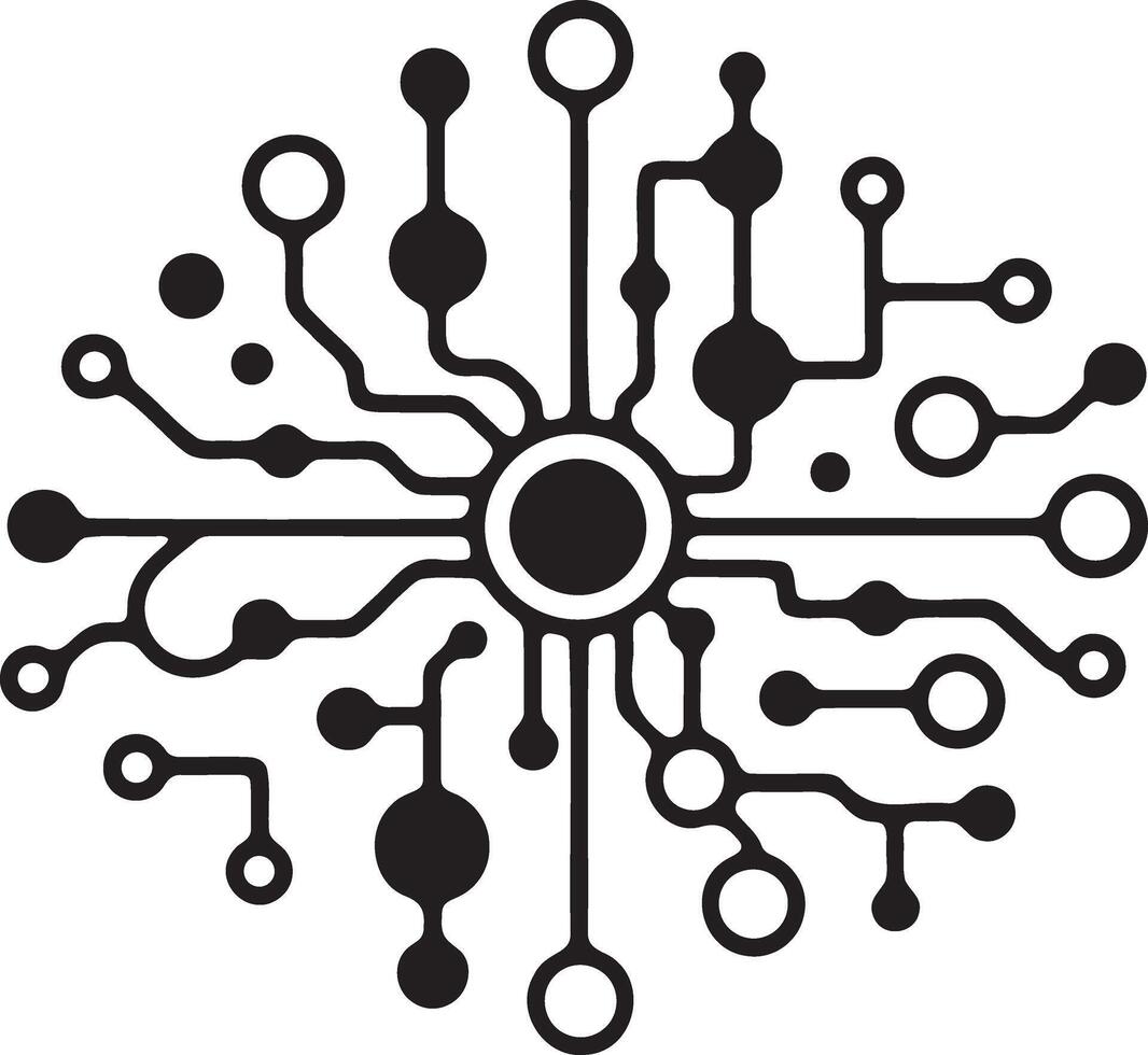 Abstract neural network circuitry design with color gradients vector