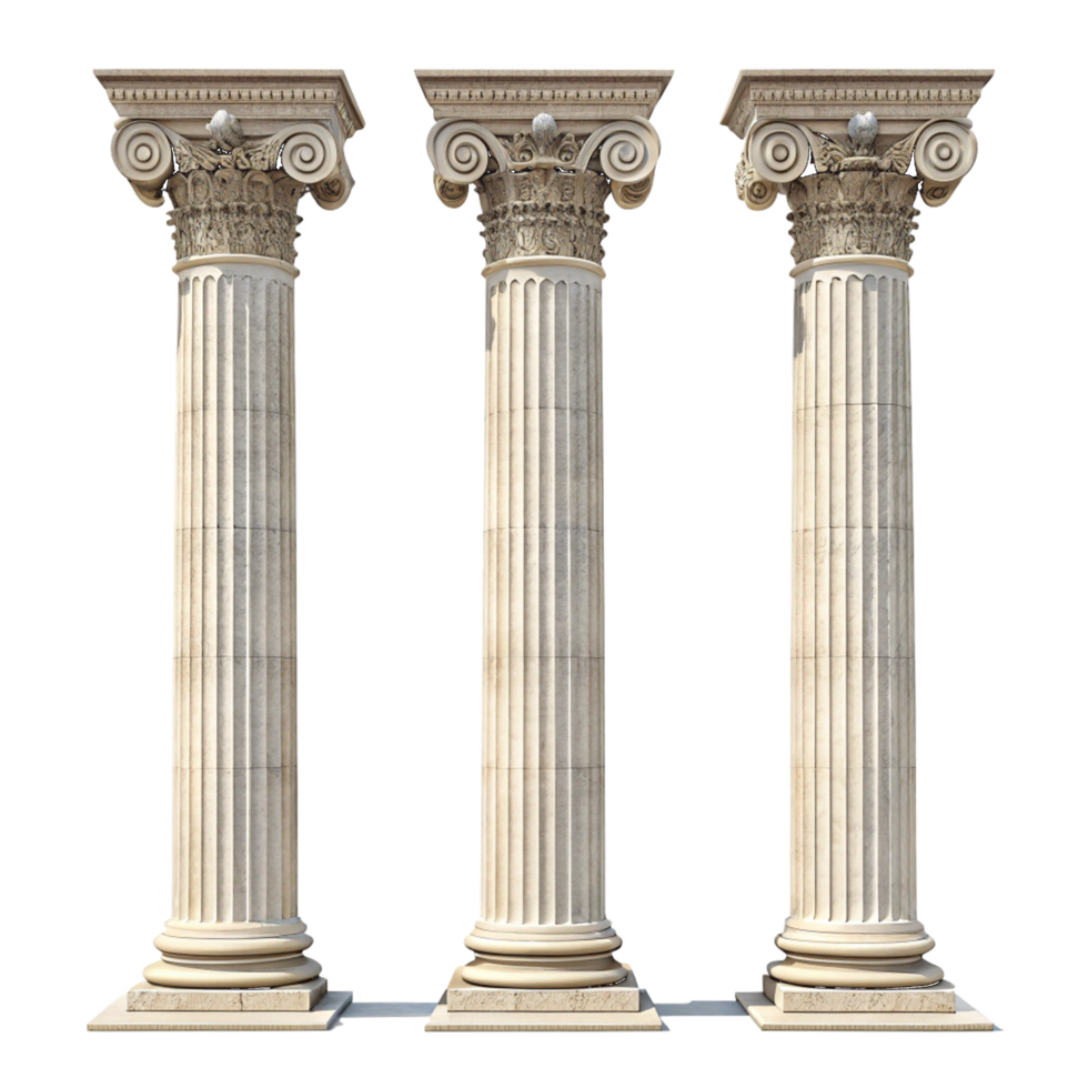 Three ancient ionic columns architecture classical png