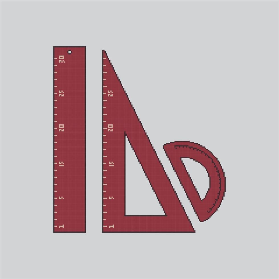 Red ruler and protractor tools vector