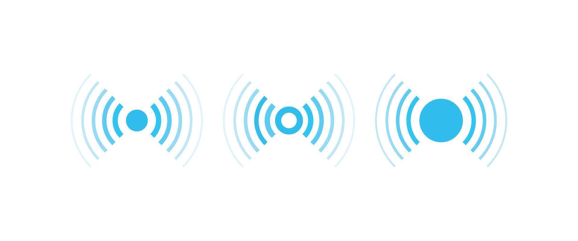 A set of radar and sonar signal icons. Perfect for wireless technology, communication, and UI UX design projects vector
