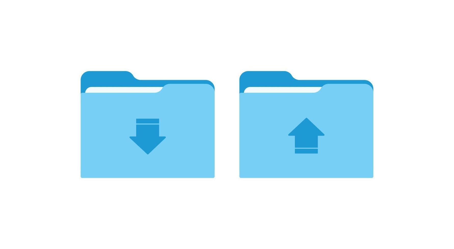 Versatile illustration of download and upload file folders. Perfect for application design, websites, and mobile apps vector