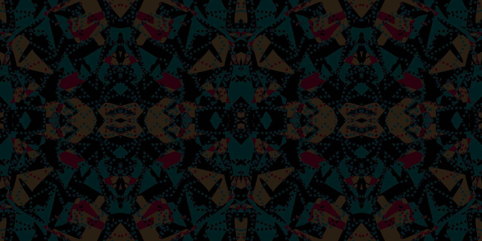 Dark Geometric Surface pattern. Modern Art Decoration Motif. Geometric Kaleidoscope Pattern. Abstract Symmetrical Design. Abstract Digital Illustration . Tessellating Tile Design. Ornament Pattern vector