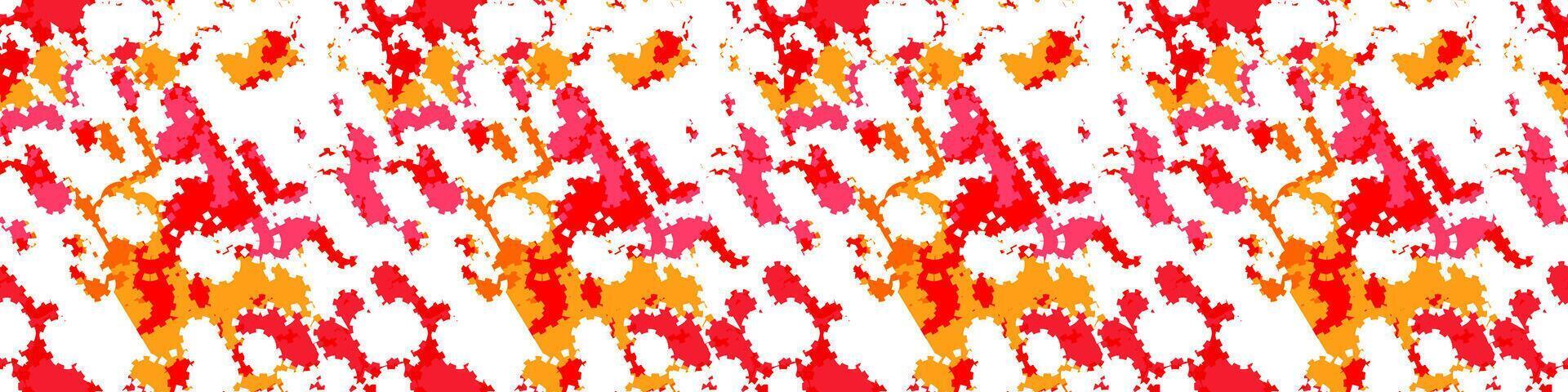 Abstract Pixel Texture seamless pattern. Seamless Background with Pixelated Red and Orange Motifs. Repeating Pixel Mosaic with Pop Art Aesthetic. Seamless Pixelated Abstract Pattern in Vibrant Colors vector