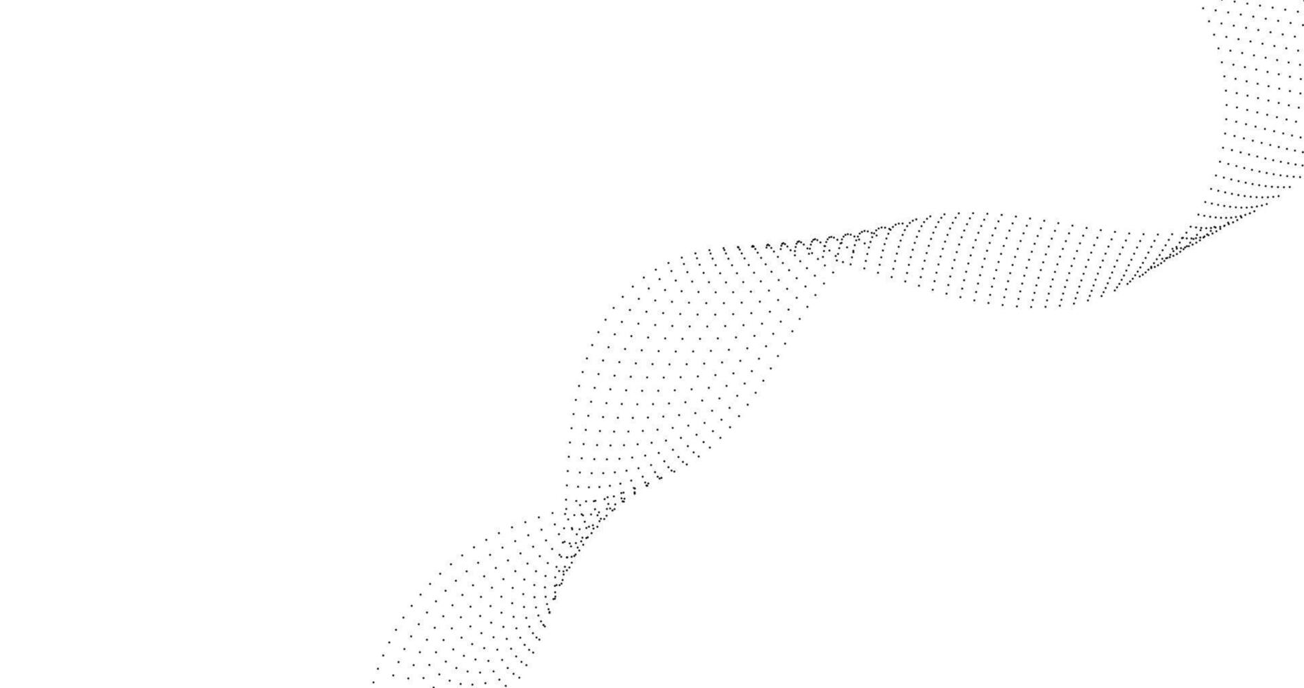 Abstract wave of dots on Copy Space white background Design element vector