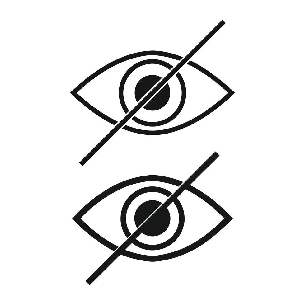 Art of two eyes with line symbolizing privacy and hidden information vector
