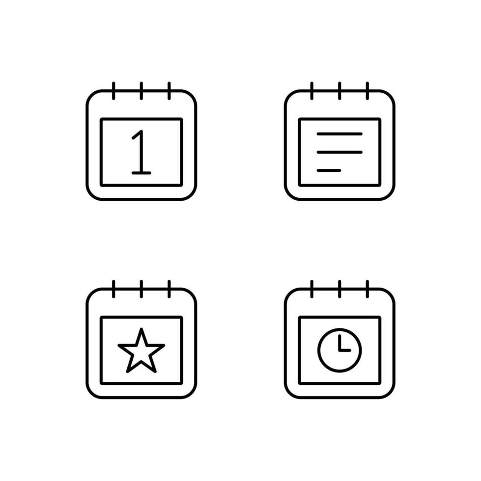 Date Schedule Event and Deadline Line Icon Set for Modern Web System vector