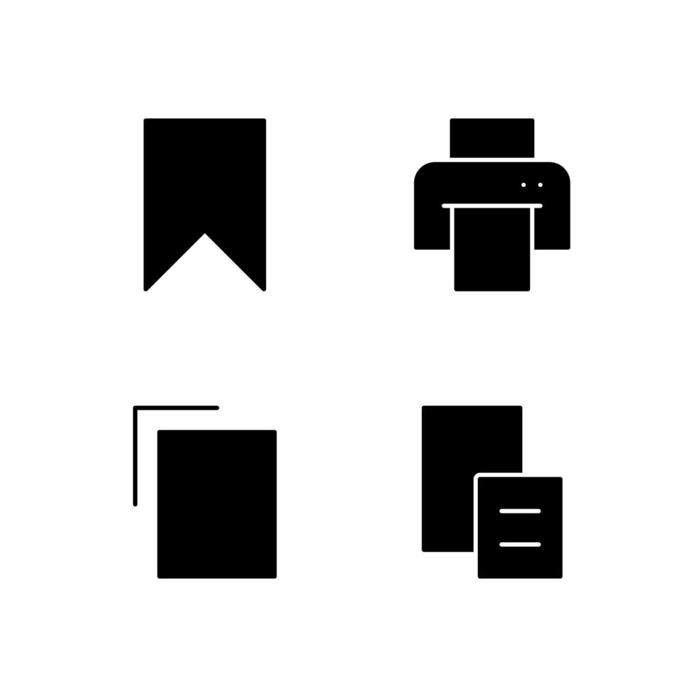 Save Print Copy and Paste Solid Icon Set for Mobile Application vector