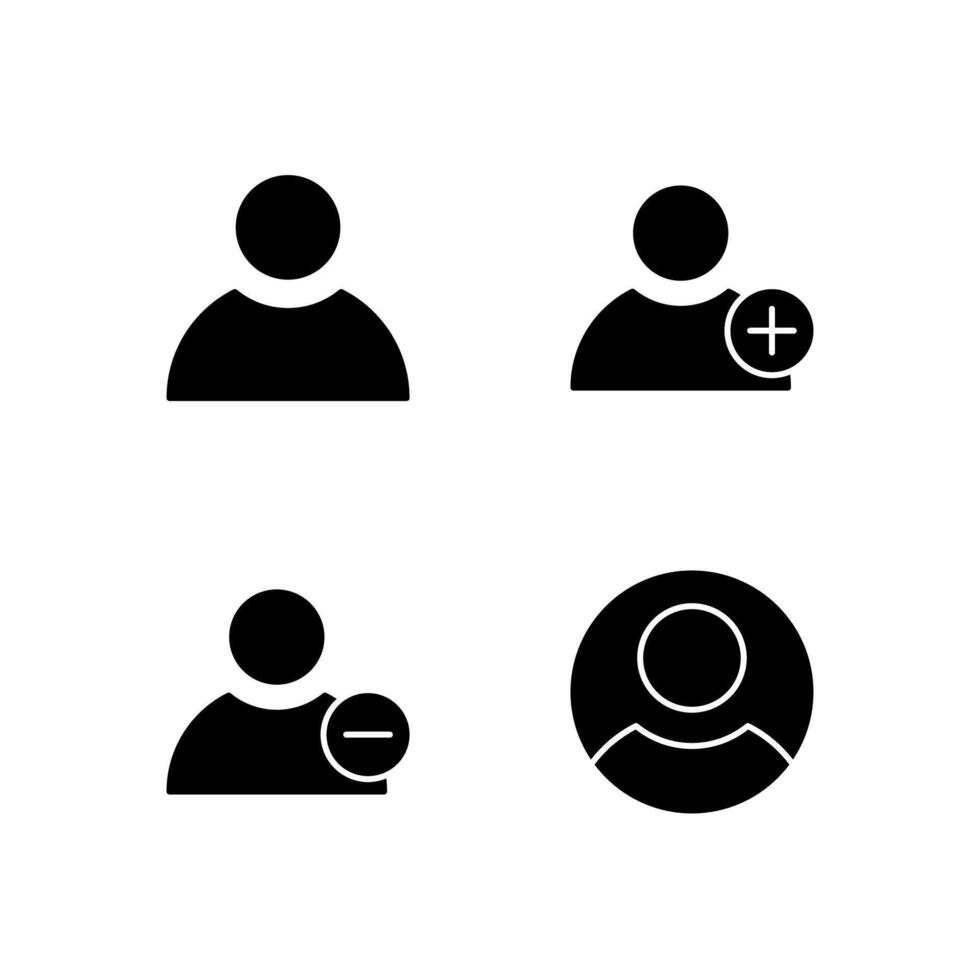 User Profile User Add and User Remove Solid Icon Set for Web Dashboard Interface vector