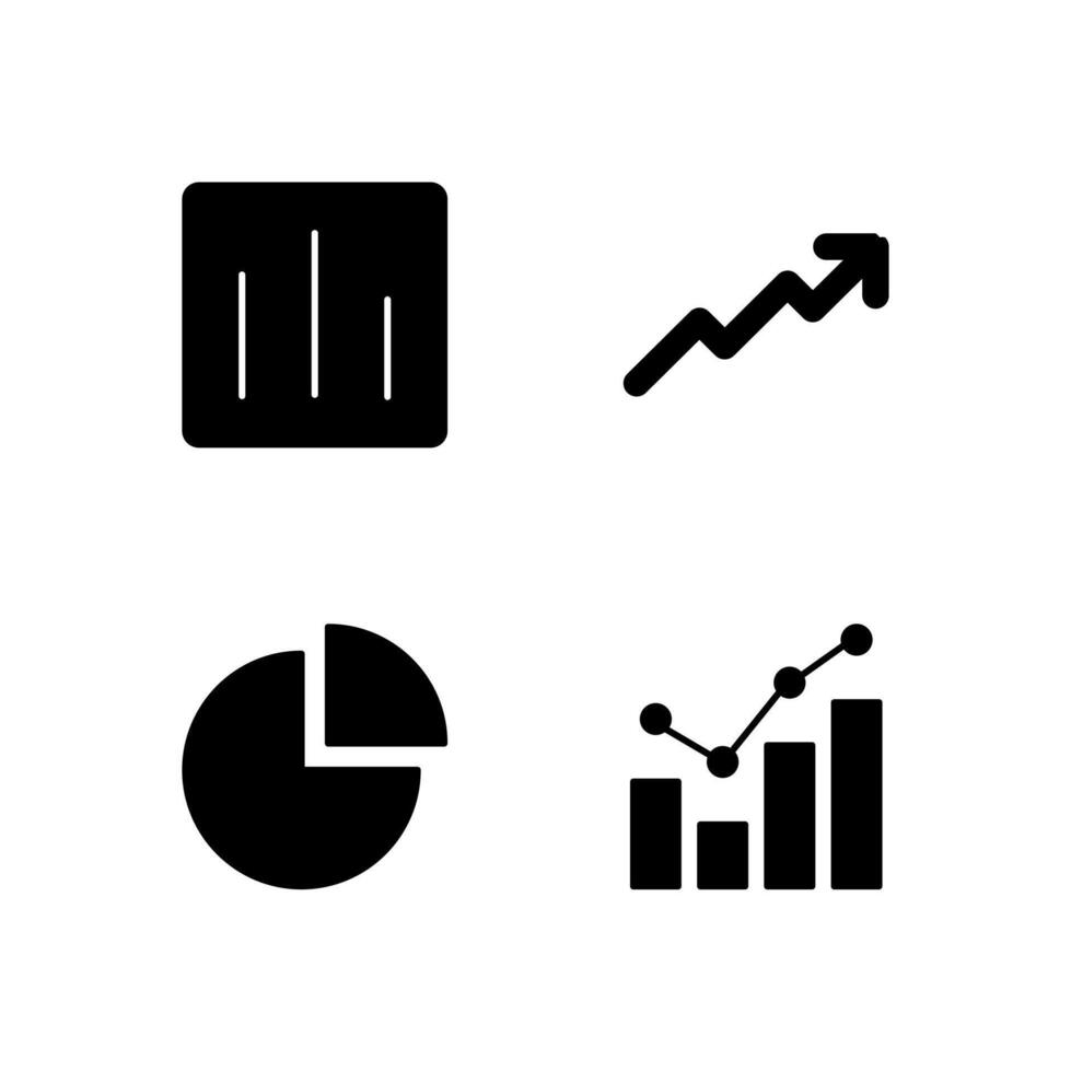 Chart Bar Chart Line Chart Pie and Graph Solid Icon Set for Web Dashboard Interface vector