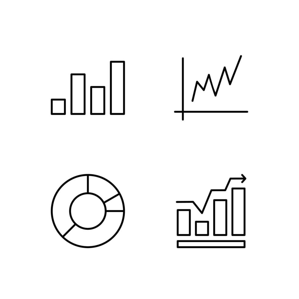Chart Bar Chart Line Chart Pie and Graph Line Icon Set for Digital Platform Design vector
