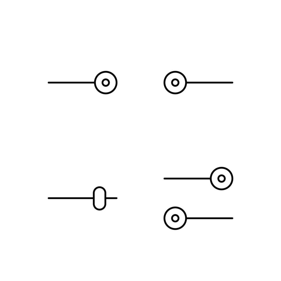 Toggle On Toggle Off Slider and Switch Line Icon Set for App User Experience UI vector