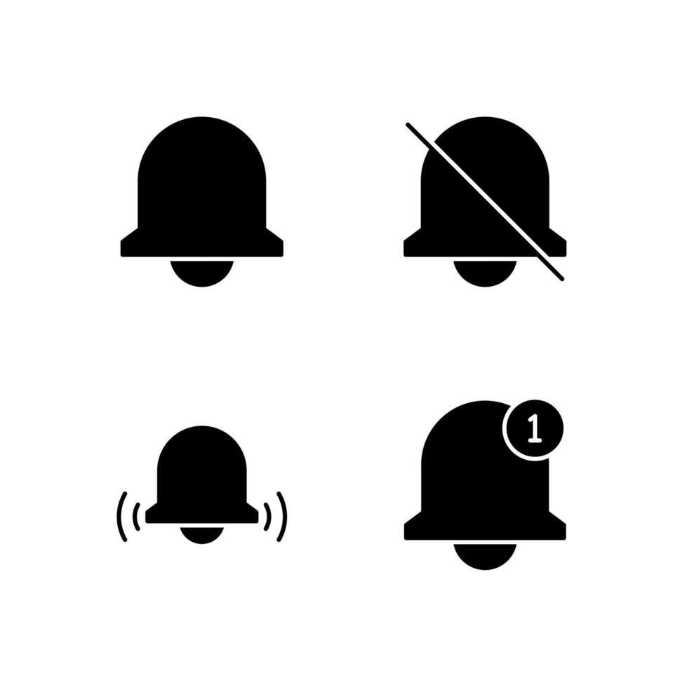 Bell Bell Off Alert and Info Solid Icon Set for App User Experience UI vector
