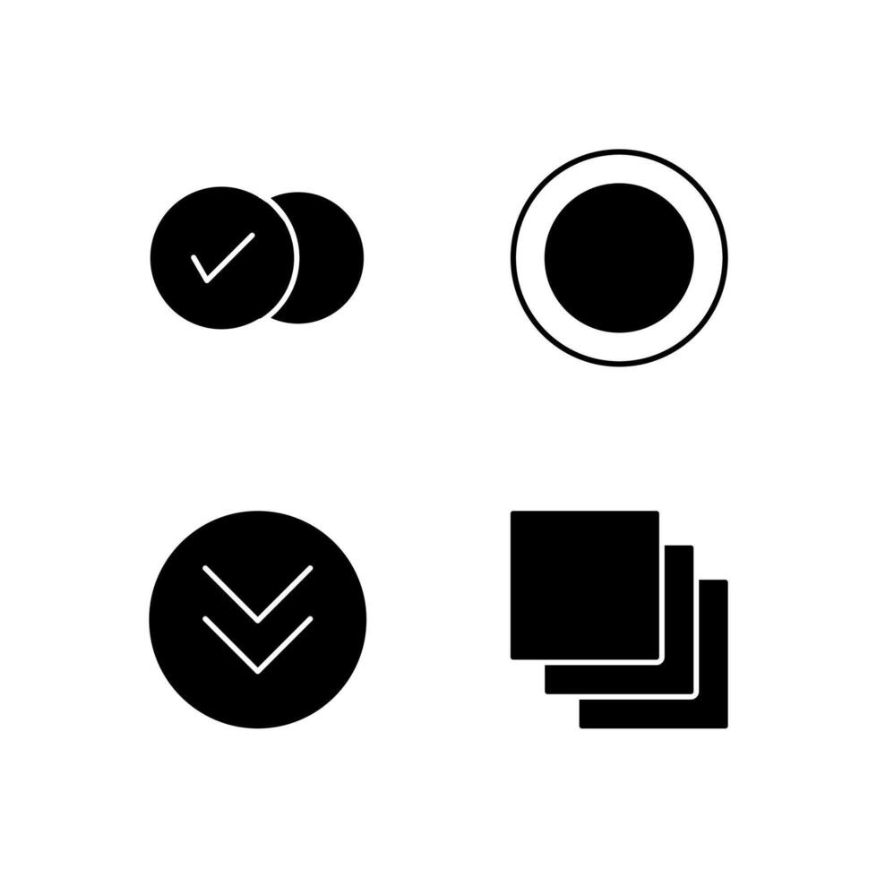 Checkbox Radio Button Dropdown and Tab Solid Icon Set for App User Experience UI vector