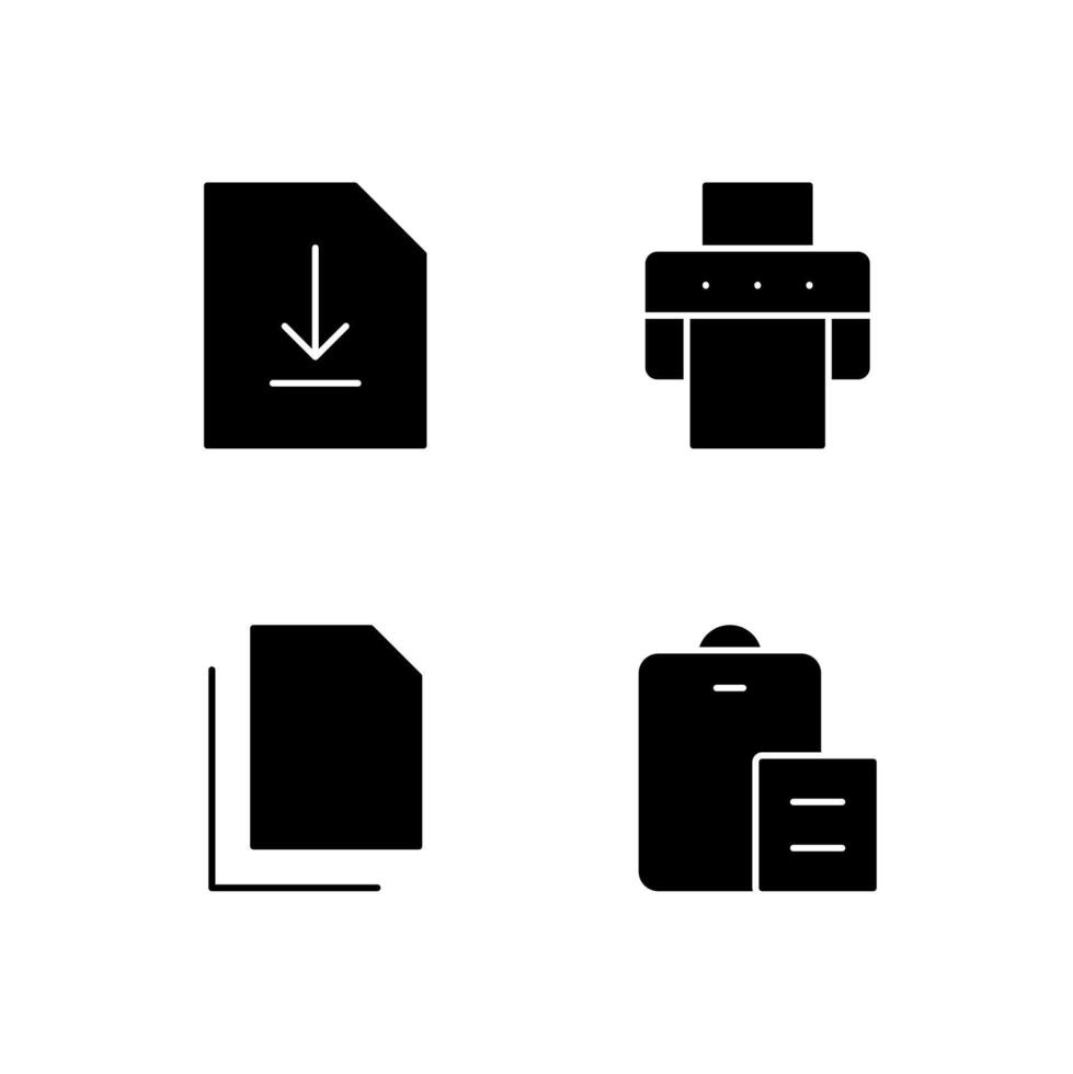 Save Print Copy and Paste Solid Icon Set for App User Experience UI vector