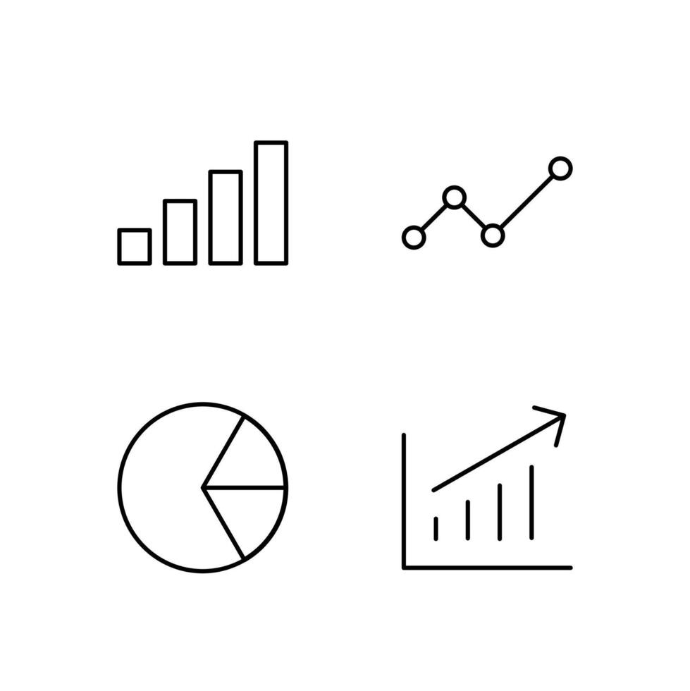 Chart Bar Chart Line Chart Pie and Graph Line Icon Set for App User Experience UI vector